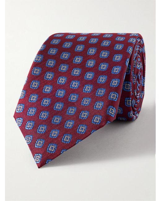 Canali Purple 8cm Silk-dobby Tie for men