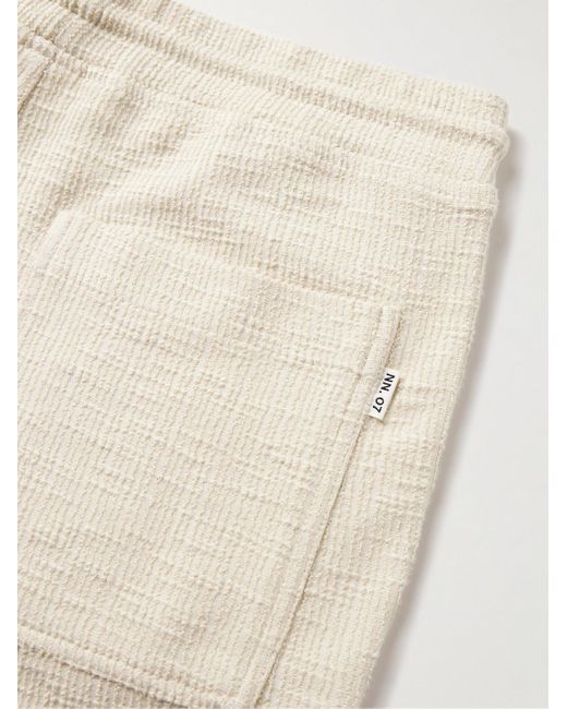 NN07 Natural Jerry 3520 Straight-leg Cotton-blend Bouclé Drawstring Shorts for men