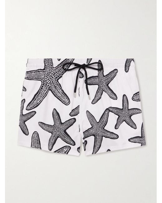 Vilebrequin White Manta Straight-Leg Short-Length Printed Swim Shorts for men