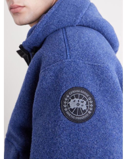 Canada Goose Blue Chilliwack Recycled Wool-Blend Fleece Zip-Up Hoodie for men