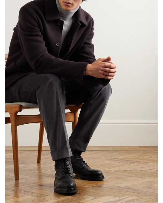 Officine Creative Boss Stiefel aus vollnarbigem Leder in Black für Herren