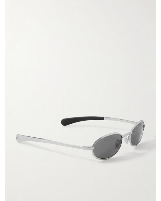 Gucci Metallic Oval-Frame-Tone Sunglasses for men