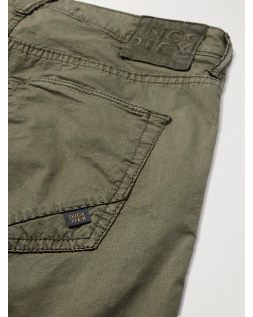 Slowear Green Straight-Leg Stretch Lyocell And Cotton-Blend Poplin Trousers for men