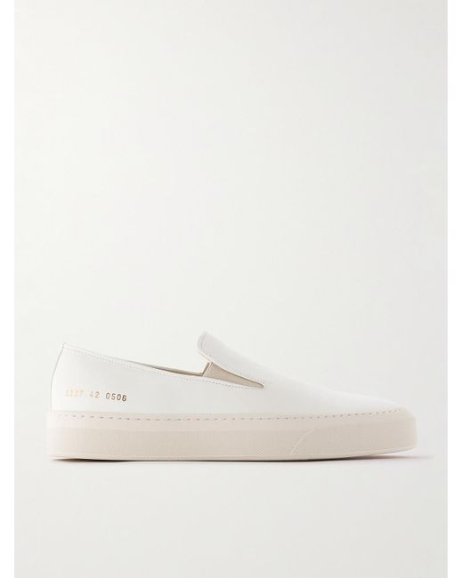 Common Projects Leather Slip On Sneakers in Natural for Men Lyst UK