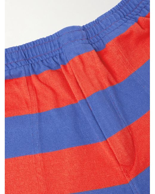 Bode Clubhouse Wide-Leg Logo-Embroidered Striped Cotton-Jersey Shorts for men