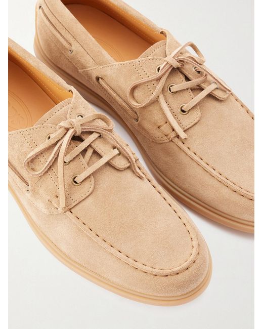 Tod's Natural Gommino Suede Boat Shoes for men