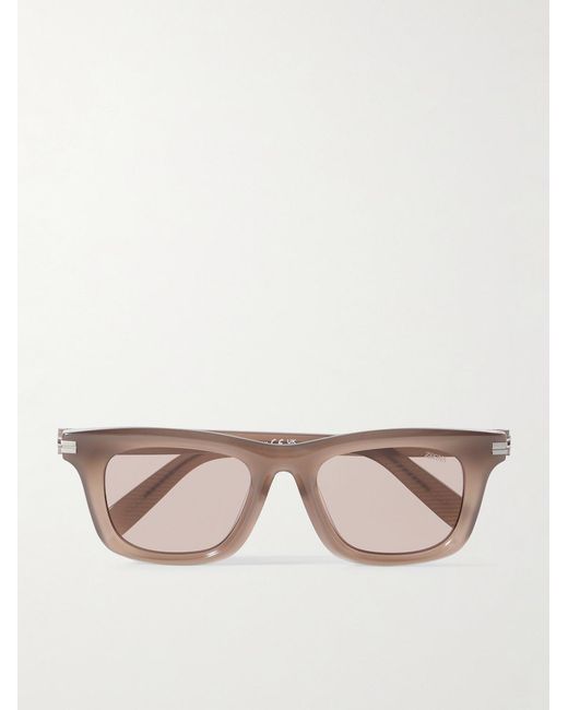 Zegna Natural Square-Frame Acetate Sunglasses for men