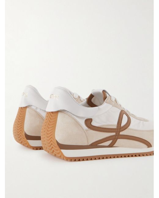 Loewe Natural Paula's Ibiza Flow Runner Leather-trimmed Suede And Shell Sneakers for men
