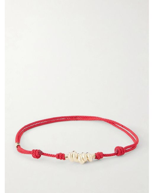 Luis Morais Red 14-Karat On A Cord Bracelet for men