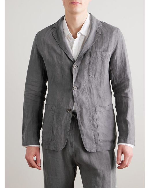 Hartford Gray Jobby Pat Linen Suit Jacket for men