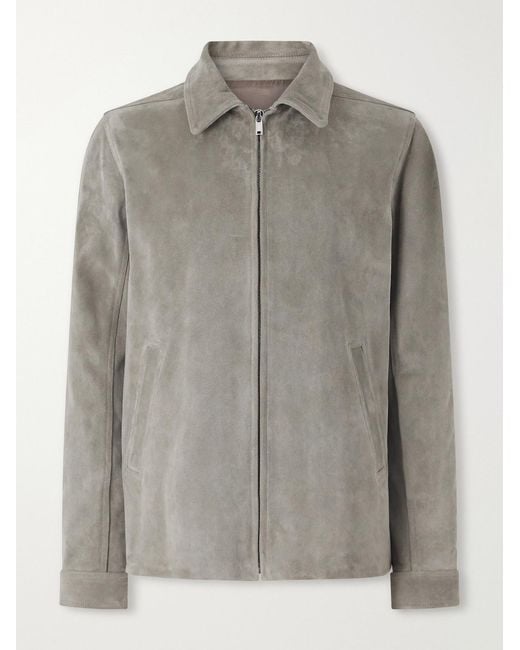 Rick Owens Gray Brad Suede Jacket for men