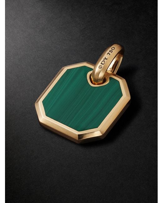 David Yurman Black Roman 18-Karat Malachite Pendant for men