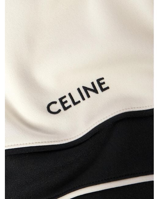 Céline Black Logo-Embroidered Colour-Block Jersey Track Jacket for men