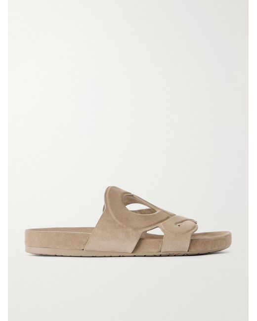 Loewe Natural Paula's Ibiza Ease Monogram Suede Slides for men