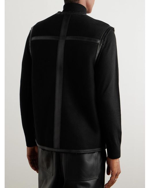 Gabriela Hearst Black Snowdon Leather-Trimmed Shearling Gilet for men