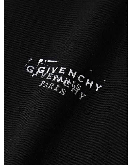 Givenchy Black Logo-Print Cotton-Jersey T-Shirt for men