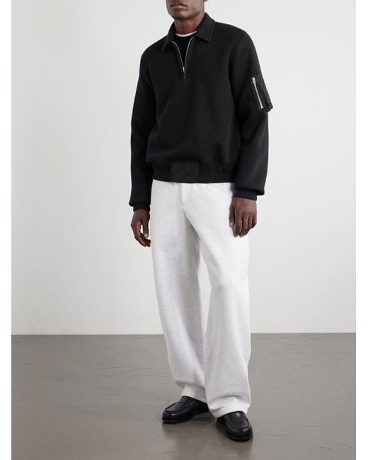 Sacai Blue Cotton-blend Half-zip Sweater for men