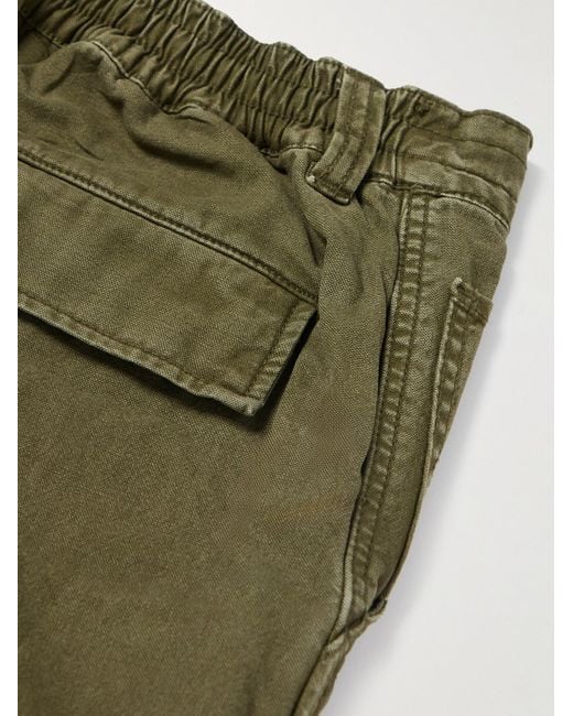 Pantaloni cargo a gamba dritta in tela di cotone tinti in capo di Alex Mill in Green da Uomo