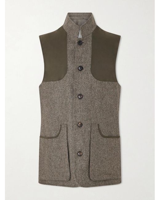 James Purdey & Sons Green Wool-tweed Gilet for men