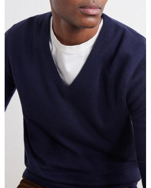 Sease Blue Cashmere Sweater for men