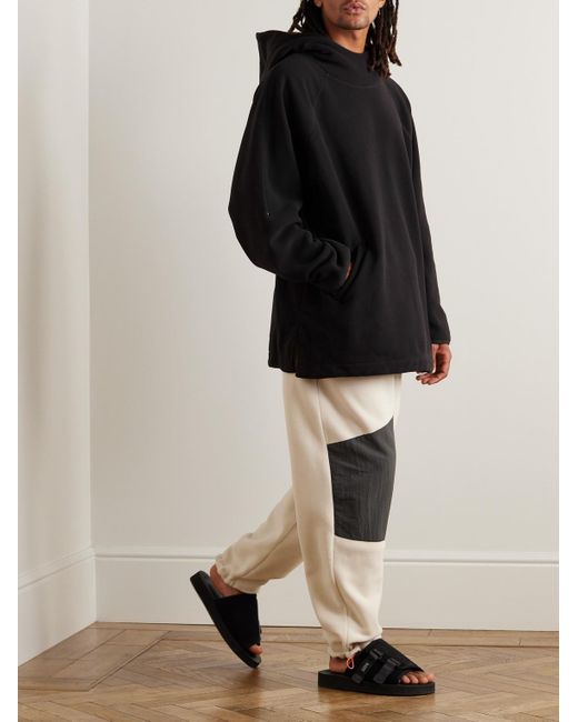 Folk Black Speedo Logo-Embroidered Recycled-Fleece Hoodie for men