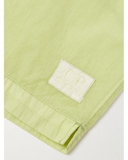 C P Company Green Slim-fit Mid-length Logo-appliquéd Swim Shorts for men