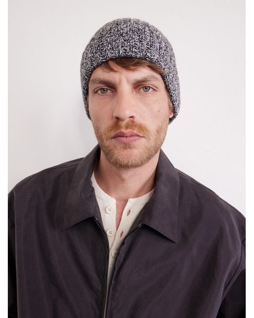 Ribbed Wool And Cashmere-Blend Beanie di Mr P. in Gray da Uomo