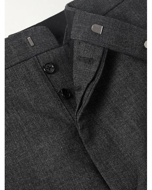 Thom Browne Gray Straight-Leg Virgin Wool Trousers for men