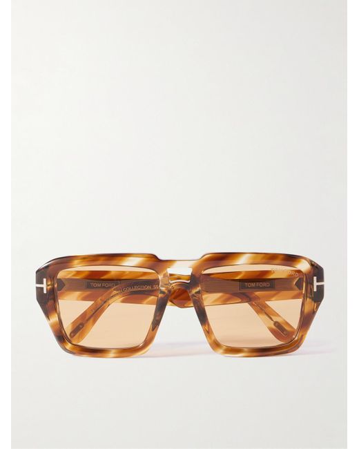 Tom Ford Brown Square-Frame Acetate Sunglasses for men