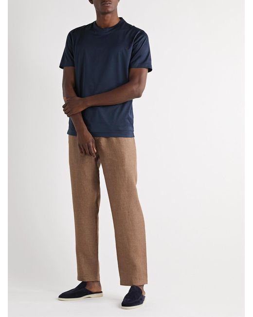 Canali Blue Slim-Fit Mercerised Cotton-Jersey T-Shirt for men