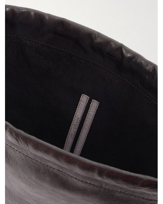 Rick Owens Black Embellished Leather Drawstring Backpack for men