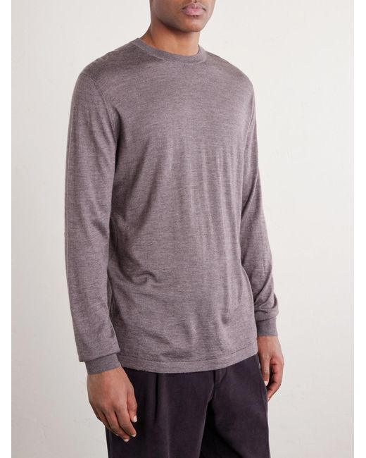 Thom Sweeney Purple Crewneck Sweater for men