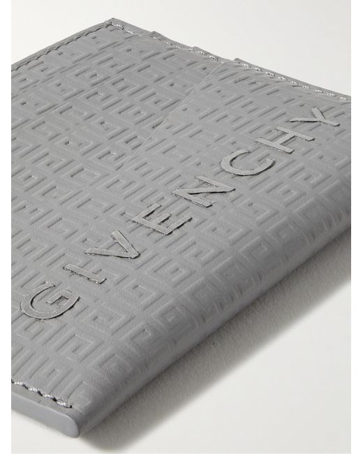 Givenchy Gray Appliquéd Logo-embossed Leather Cardholder for men