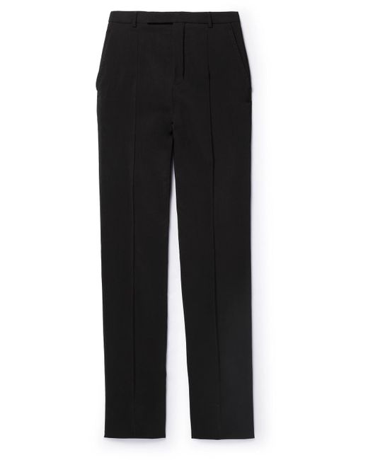 Saint Laurent Black Slim-fit Faille Trousers for men