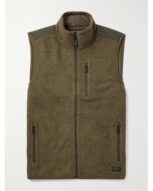 James Purdey & Sons Green Shell-Trimmed Bouclé Gilet for men