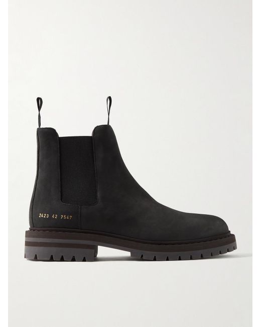 Common Projects Black Nubuck Chelsea Boots for men