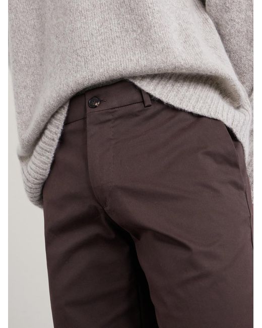 Slowear Brown Slim-Fit Cotton-Blend Gabardine Chino Shorts for men