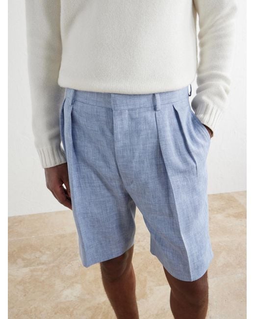 Ralph Lauren Blue Cotton Gabardine Shorts for men