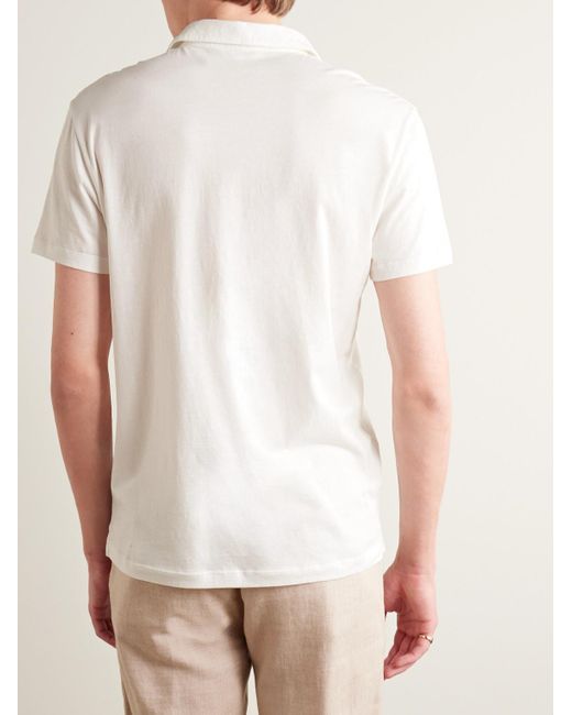 Club Monaco White Sea Island Cotton-jersey Polo Shirt for men