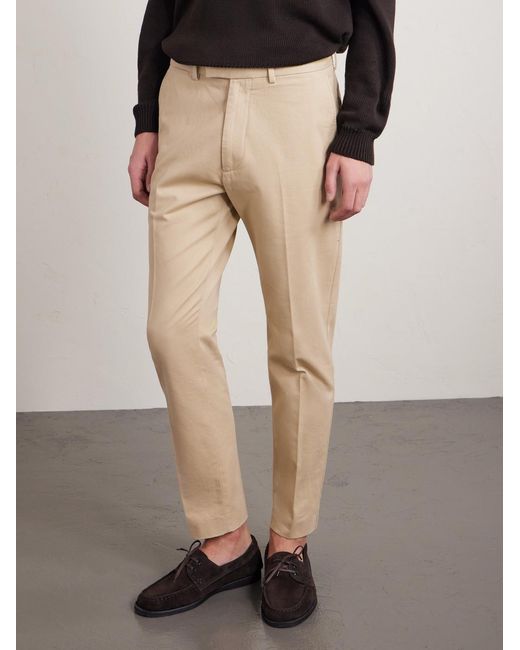 Tom Ford Natural Straight-Leg Cotton-Drill Trousers for men