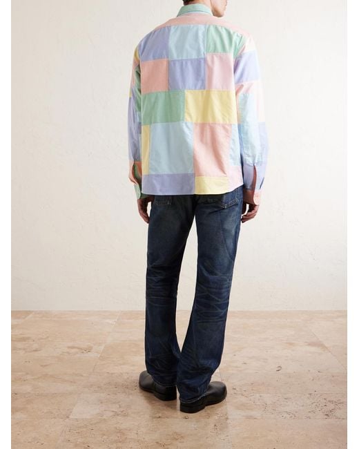 Polo Ralph Lauren Blue Patchwork Cotton Shirt for men