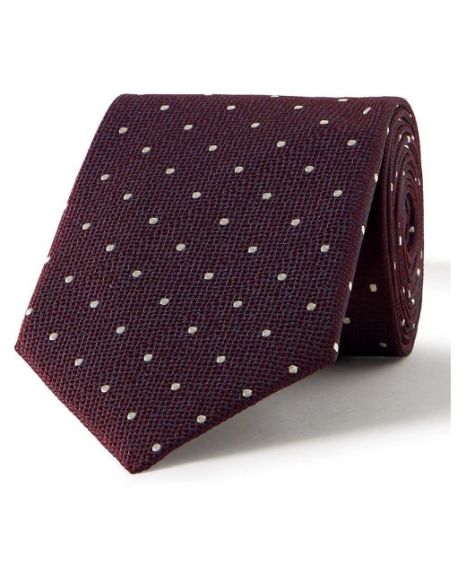Canali Purple 8cm Polka-dot Silk-jacquard Tie for men