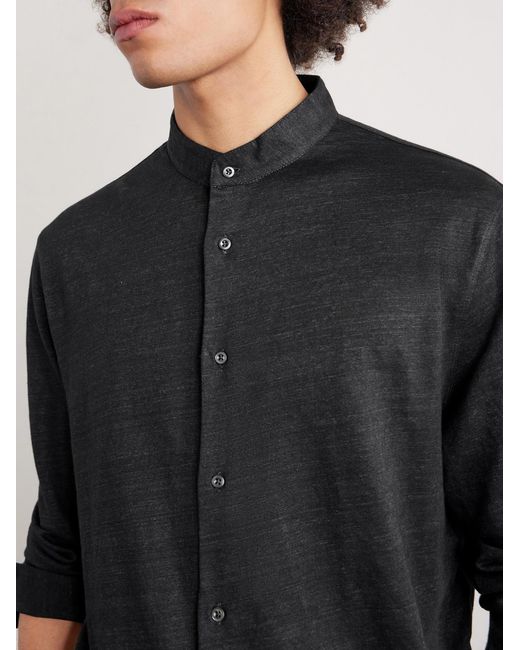 Brunello Cucinelli Blue Linen And Cotton-blend Shirt for men