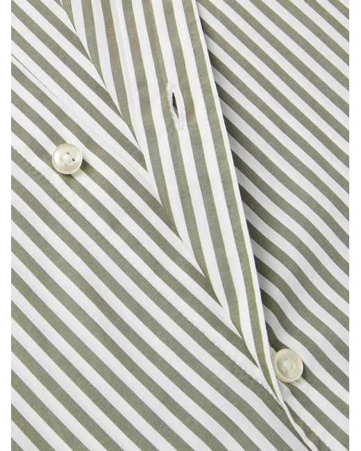 Officine Generale Gray Giacomo Striped Cotton-poplin Shirt for men