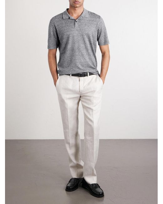 Mr P. Gray Linen And Cotton-blend Polo Shirt for men