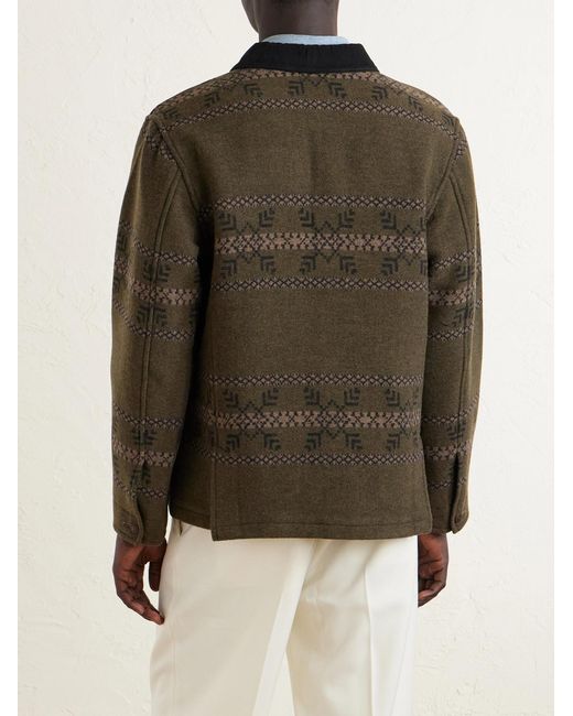 RRL Green Virgin Wool-Blend Jacquard Jacket for men
