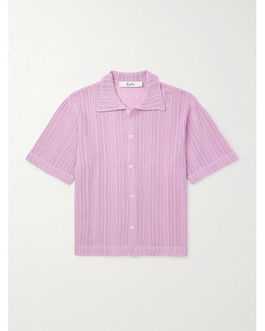 Julian Pointelle-Knit Shirt di Séfr in Pink da Uomo