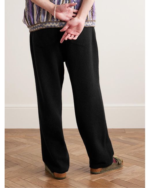 The Elder Statesman Black Straight-Leg Cashmere Trousers for men