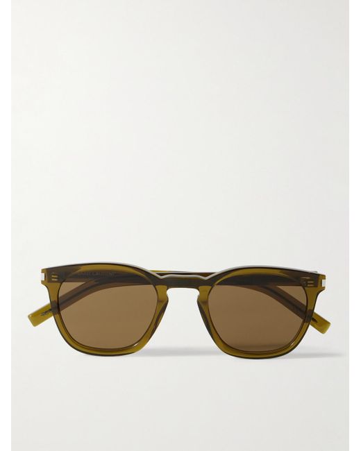 Saint Laurent Green D-Frame Recycled-Acetate Sunglasses for men