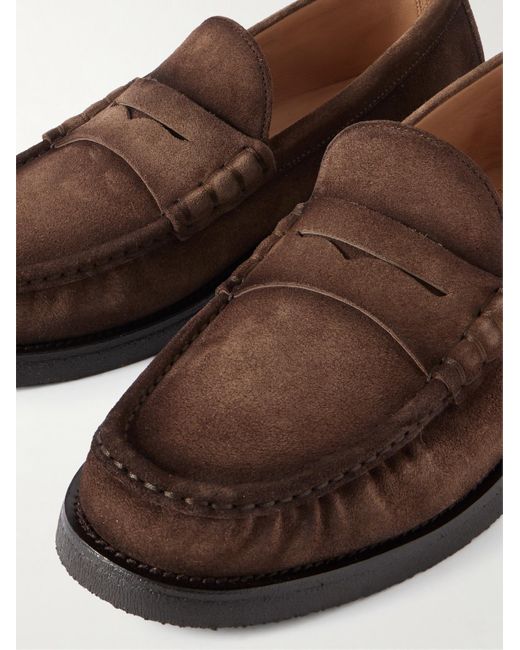 Officine Creative Brown Balfron Flexi 001 Brushed-Suede Loafers for men